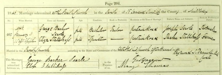 GeorgeElizaMarriage1846