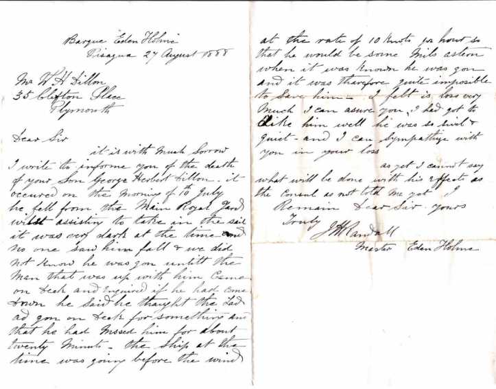Letter to Father in 1888