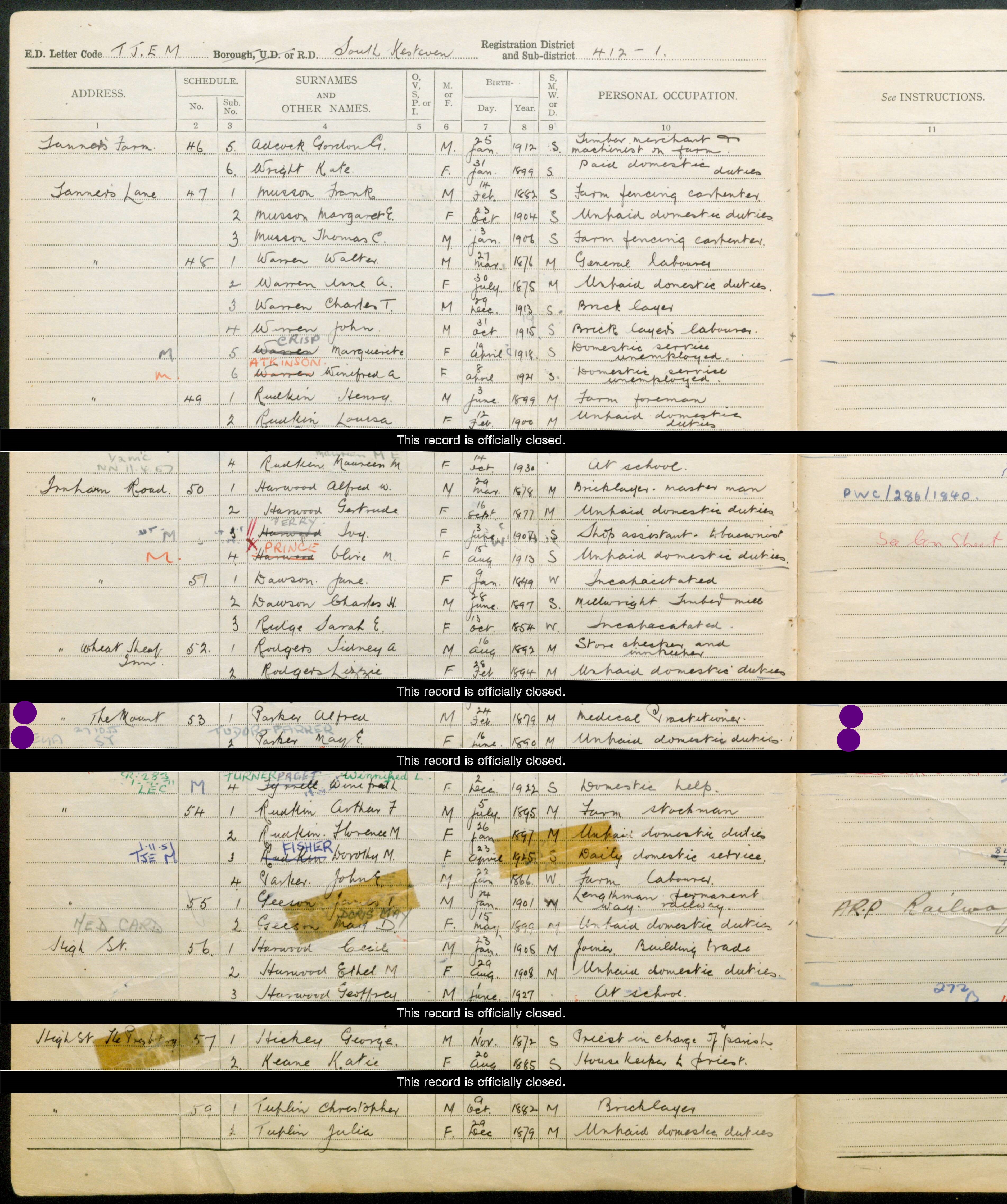 alfred & may eugenie 1939 register ink