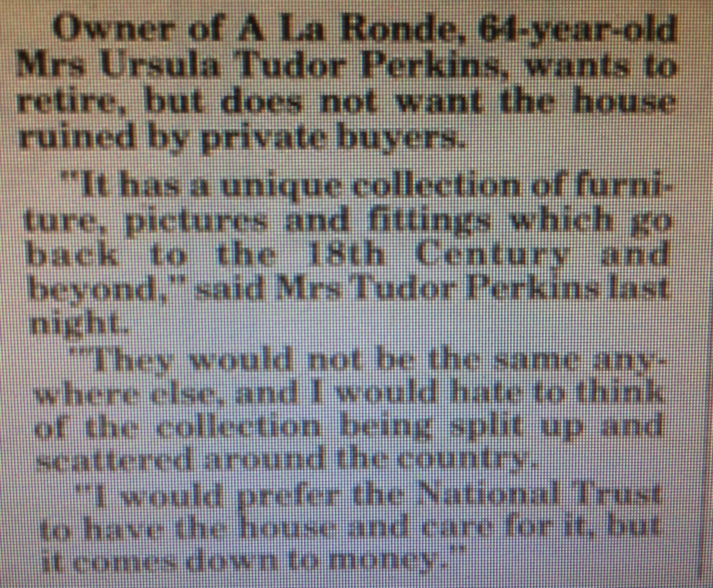 ursula words before sale of a la ronde