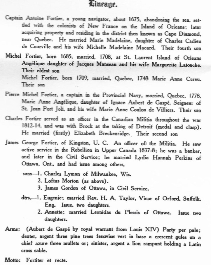 FORTIER LINEAGE_LOFTUS SIBLINGS